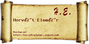 Horvát Elemér névjegykártya