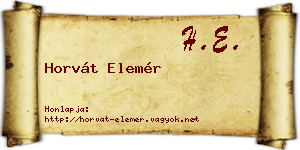 Horvát Elemér névjegykártya