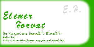 elemer horvat business card